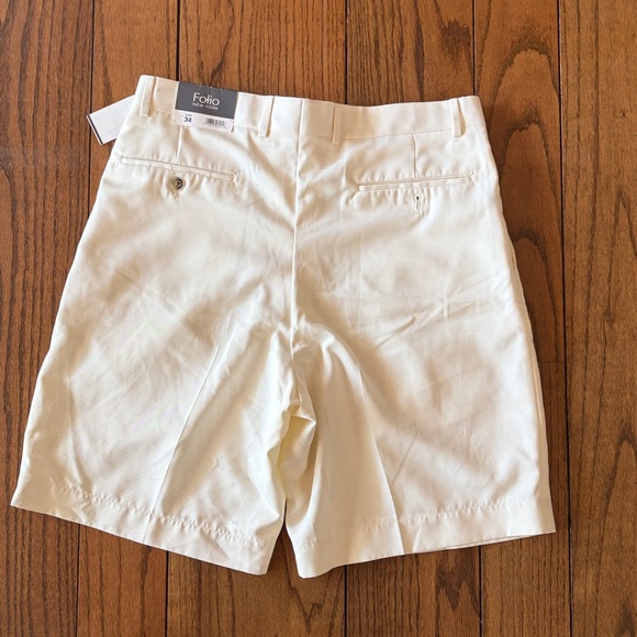 Folio New York Cream Flat Front Men's Shorts Size 34 - Picture 10 of 11
